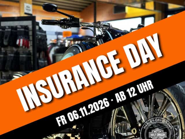 Harley-Davidson Motorrad bei H-D YOUR BIKE HOUSE Fulda Versicherungstag Banner.